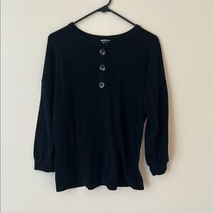 HEIMISH USA Black Crew Neck Sweater Lightweight Knit